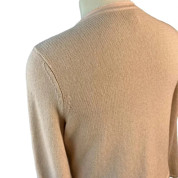 Chico's Embellished Metallic Open Front Knit Cardigan Sweater Women Size L Pink - Picture 8 of 16